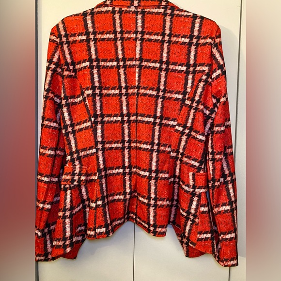 Red Plaid Women's Blazer Size 8/10 - Picture 5 of 5